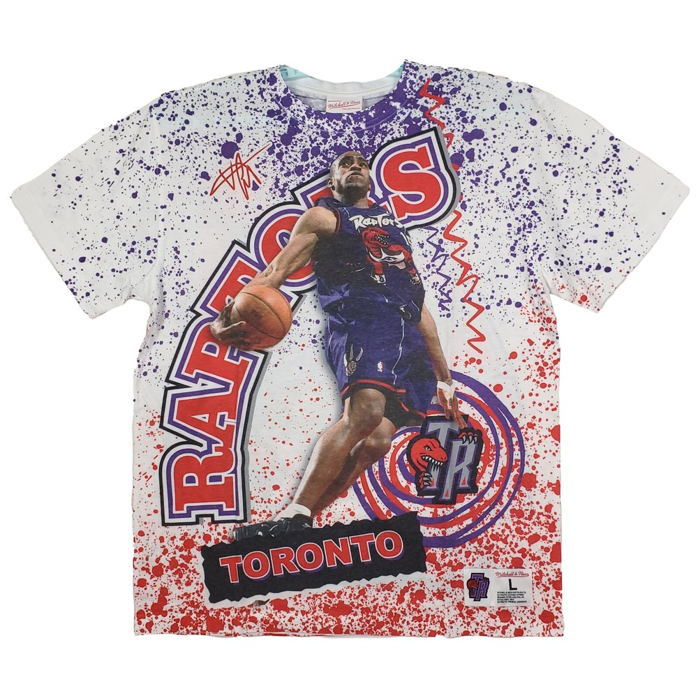 Vince Carter Toronto Raptors Mitchell & Ness NBA‎ Large Shirt Splatter Art NWT